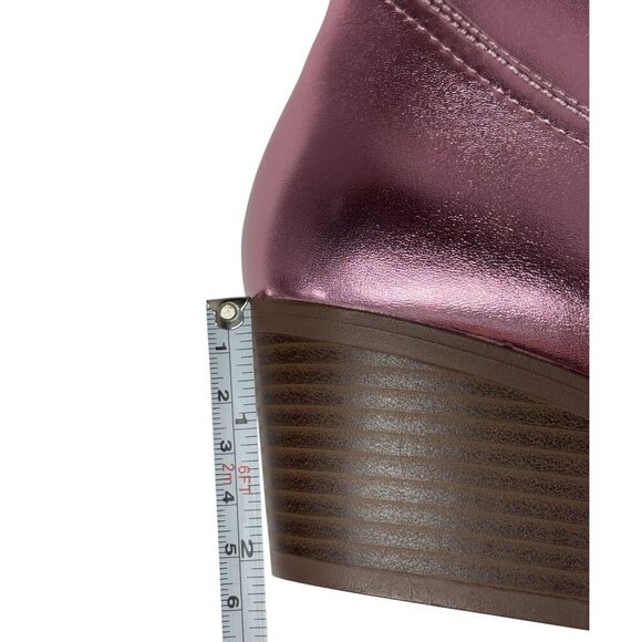 QUPID / Montana-73 / Pink Metallic / Chunky /  Heel Western / Cowboy Boots / Wit - Picture 5 of 7